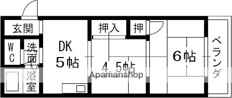 まるき清水(2DK/2階)の間取り写真
