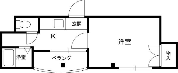 ヴォーグシャトー(1K/3階)の間取り写真