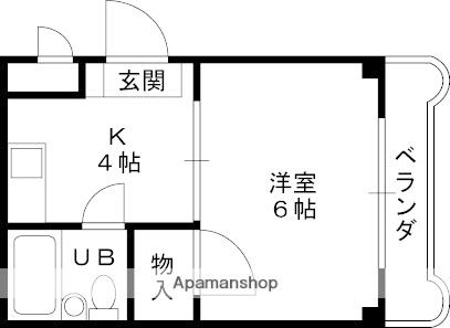 サンシャイン香里園Ⅴ(1K/1階)の間取り写真