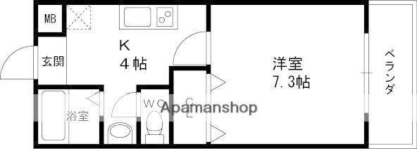 西尾ハウス(1K/4階)の間取り写真