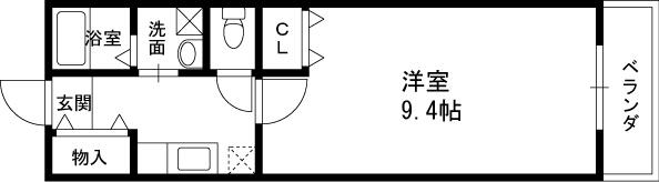 カーサ・グアリート(1K/2階)の間取り写真