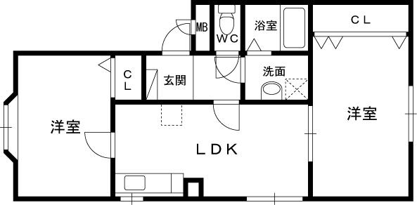グラン・プエンテ・セルカ西町(2LDK/1階)の間取り写真