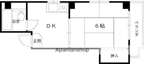 ディーム香里β(1K/3階)の間取り写真