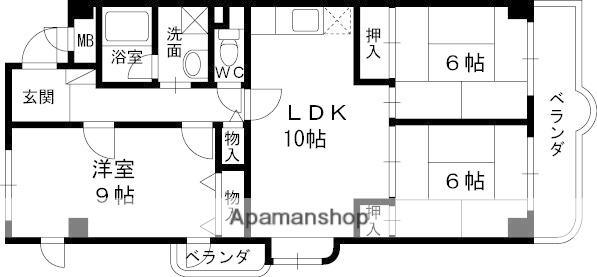 サンフェリカ(3LDK/4階)の間取り写真