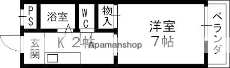 コンフォート長尾(1K/2階)の間取り写真