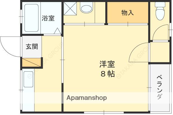 コーポ秋(1K/2階)の間取り写真