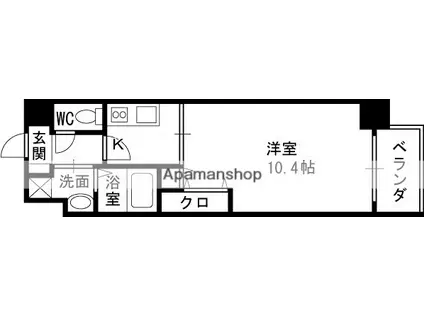 アーバネックス梅田東(1K/10階)の間取り写真