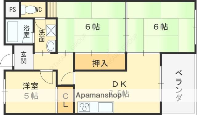 ウエストヴィル八雲(3LDK/2階)の間取り写真