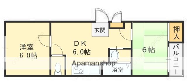 南紀マンション(2DK/4階)の間取り写真