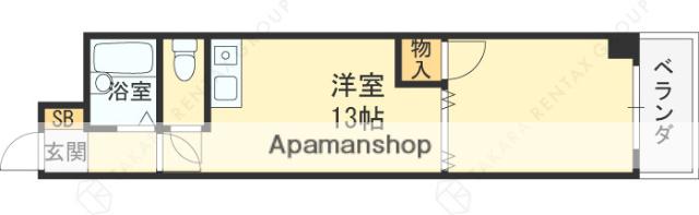 ホーユウパレス寝屋川(ワンルーム/2階)の間取り写真