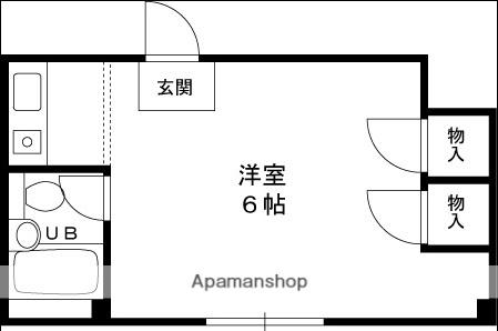 第二モギハイツ(ワンルーム/2階)の間取り写真