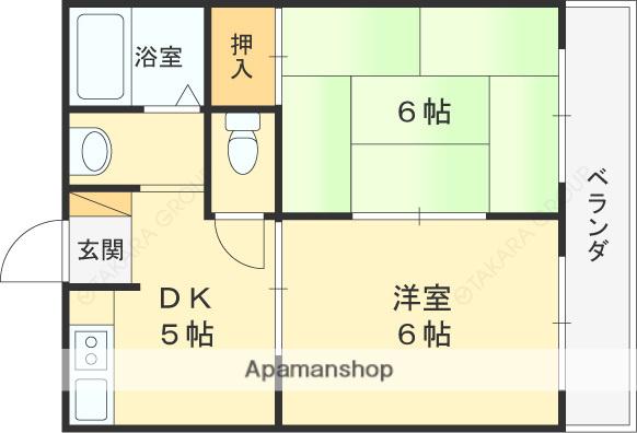 ピュアハイツ(2K/2階)の間取り写真