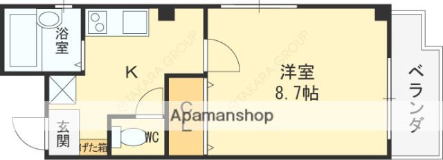 コラウーペ八島(1K/3階)の間取り写真