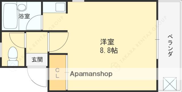 サンビオラ西宮(ワンルーム/2階)の間取り写真