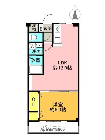 高橋マンション(1LDK/1階)の間取り写真