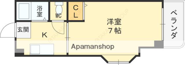 Mプラザ竜田通(1K/4階)の間取り写真