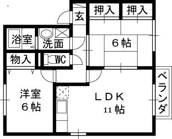 ハイツコヘイ(2LDK/2階)の間取り写真