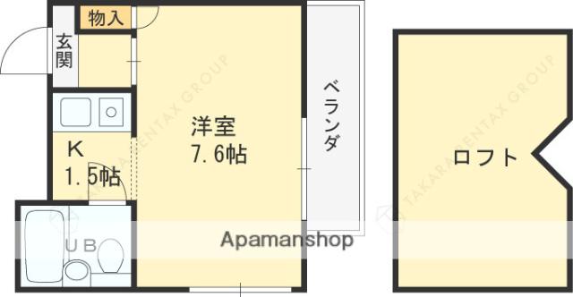 エムケイ6香里園(1K/5階)の間取り写真