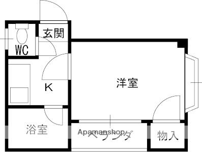 シャルマン大宮(1K/3階)の間取り写真
