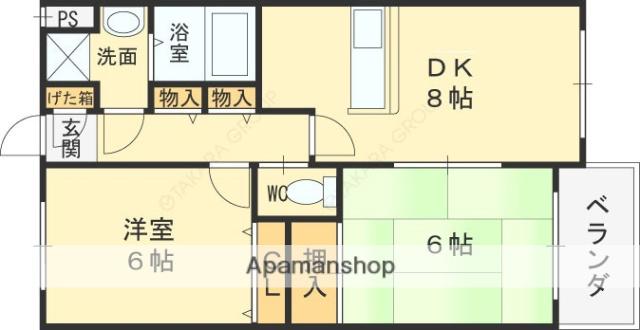 ANNEX DEVOTE(2DK/4階)の間取り写真