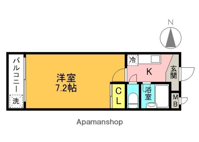 サンライン富田丘(1K/6階)の間取り写真