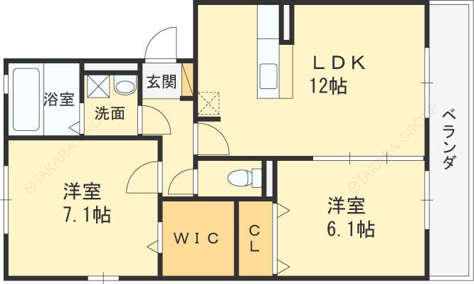 ジョリーメゾンノール(2LDK/3階)の間取り写真