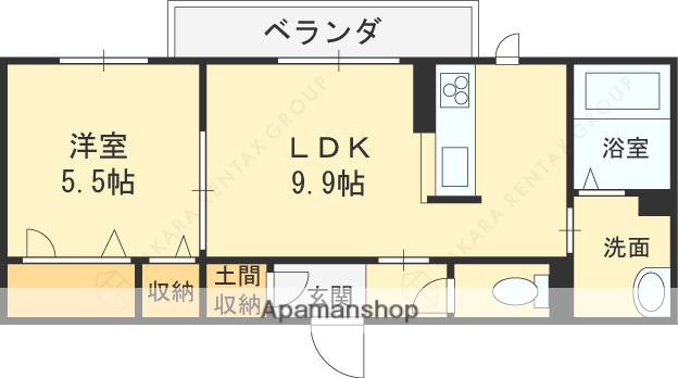 シャーメゾン山岡(1LDK/3階)の間取り写真