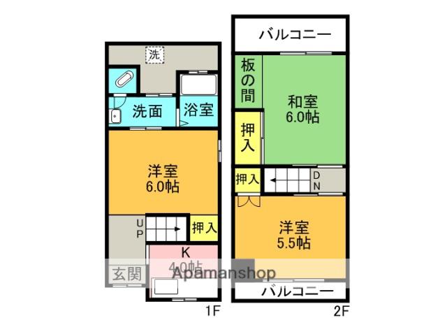 高柳２丁目テラス(3K)の間取り写真