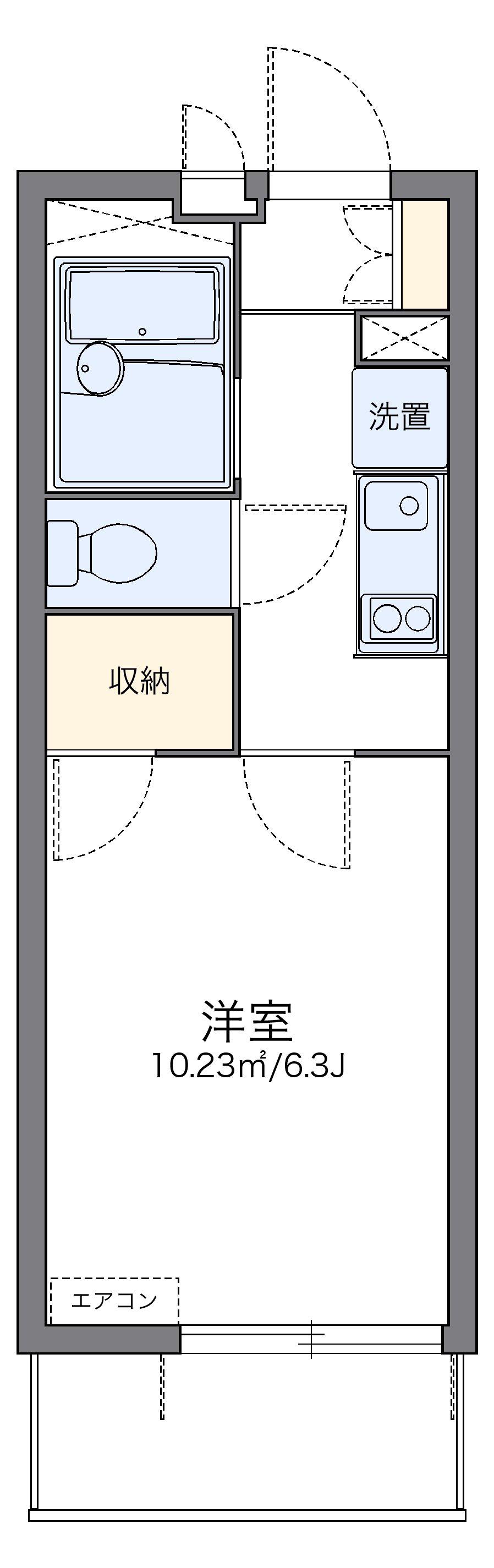 レオパレスセブンスヒルⅤ(1K/3階)の間取り写真