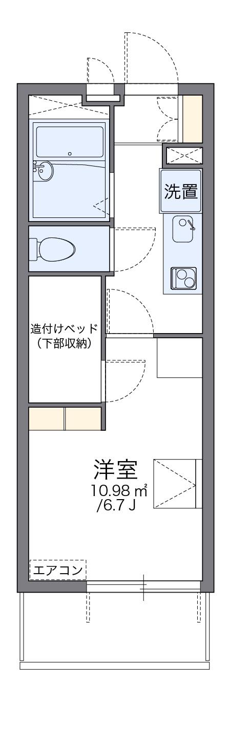 レオパレスレヴェルベールⅤ(1K/1階)の間取り写真