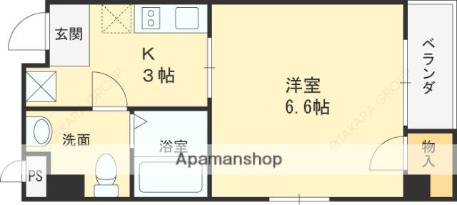 ラフィーネ新森(1K/2階)の間取り写真