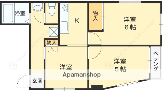 羽衣マンション(3K/2階)の間取り写真