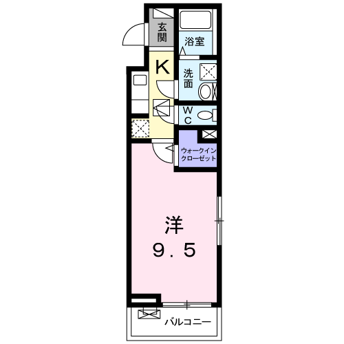 ラシュレ(1K/1階)の間取り写真