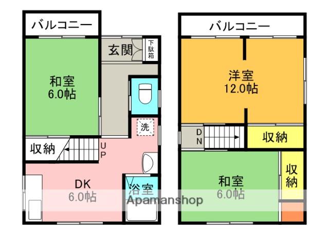京阪電気鉄道京阪線 樟葉駅 徒歩27分 2階建 築46年(3DK)の間取り写真