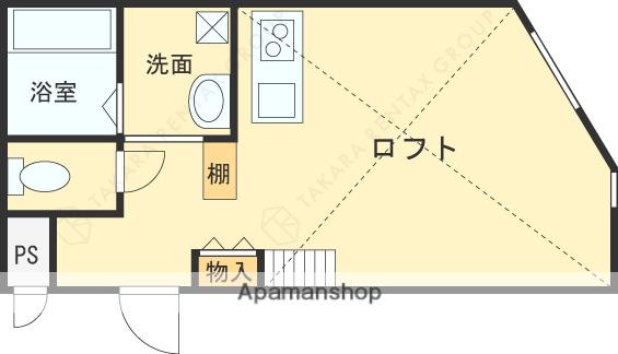 梅園町テラスハウス(ワンルーム/3階)の間取り写真