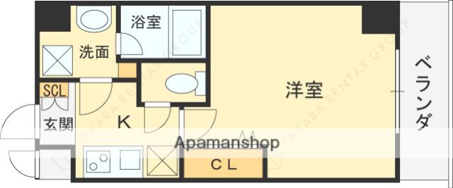 PARK CUBE(1K/2階)の間取り写真
