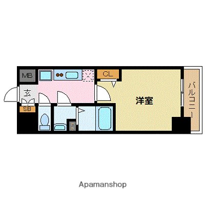 プレサンス淡路駅前(1K/8階)の間取り写真