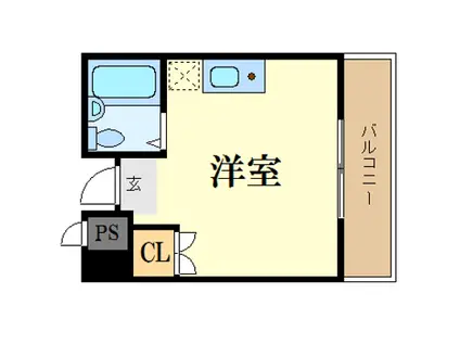 茨木ロイヤル(ワンルーム/5階)の間取り写真