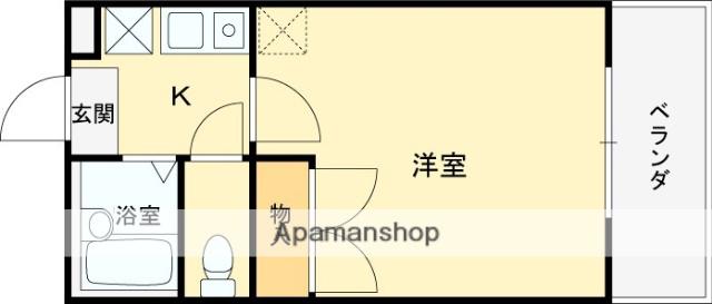 ソレイユ三ツ島(1K/1階)の間取り写真