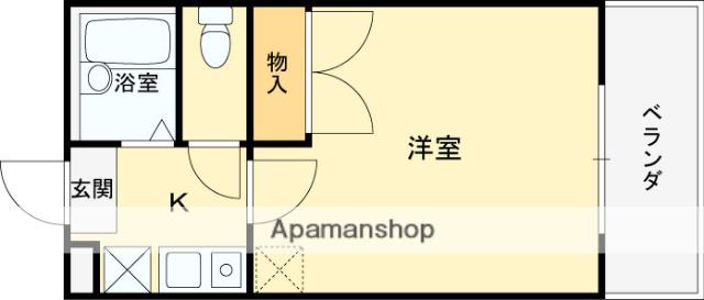 ソレイユ三ツ島(1K/1階)の間取り写真