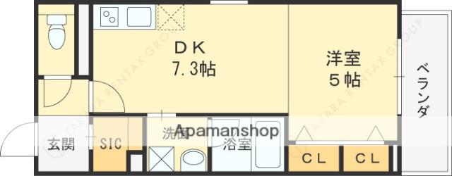 ESTAGEO太子橋(1DK/2階)の間取り写真