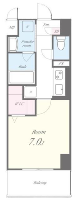 M.R RESIDENCE(1K/5階)の間取り写真