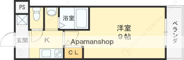 GRANDEL(1K/2階)の間取り写真