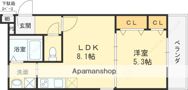 フジパレス新森Ⅲ番館(1LDK/1階)の間取り写真