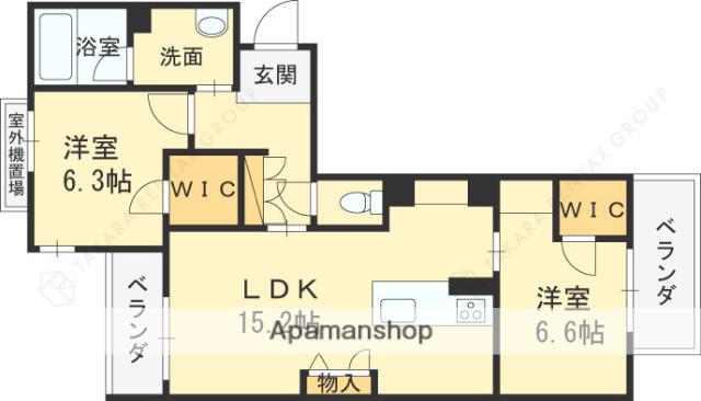 シャーメゾン プレミアス Ⅱ(2LDK/2階)の間取り写真