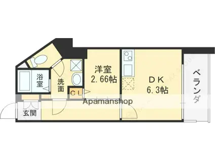 FLAT HOSHIDA(1DK/6階)の間取り写真