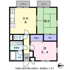 サンパティーク(2DK/1階)の間取り写真