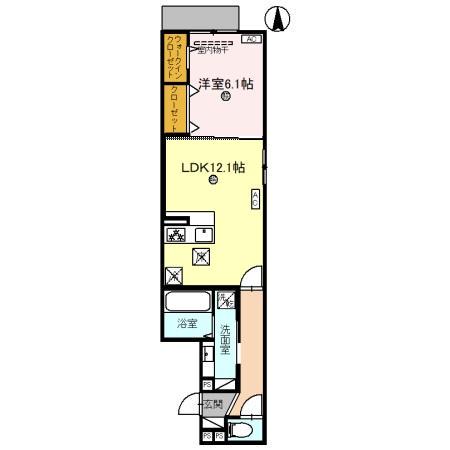 ヴェラブランカ(1LDK/1階)の間取り写真