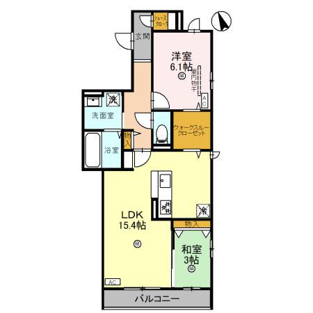 トリシア上甲子園(2LDK/2階)の間取り写真