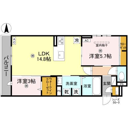 CLASHIST新森(2LDK/2階)の間取り写真